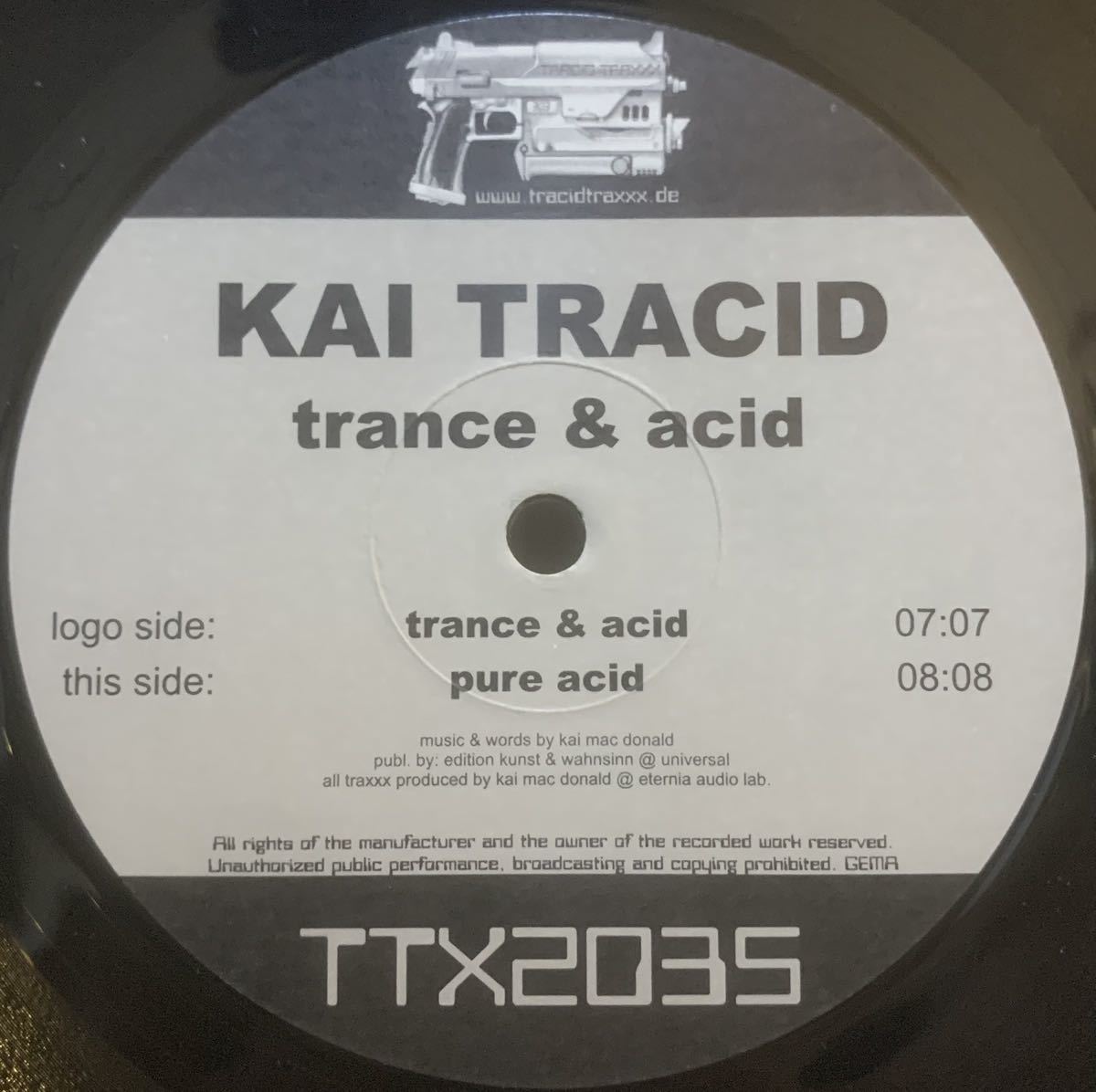 レア・アシッド〜トランス Kai Tracid - Trance & Acid / Tracid Traxxx TTX2035 / _画像2