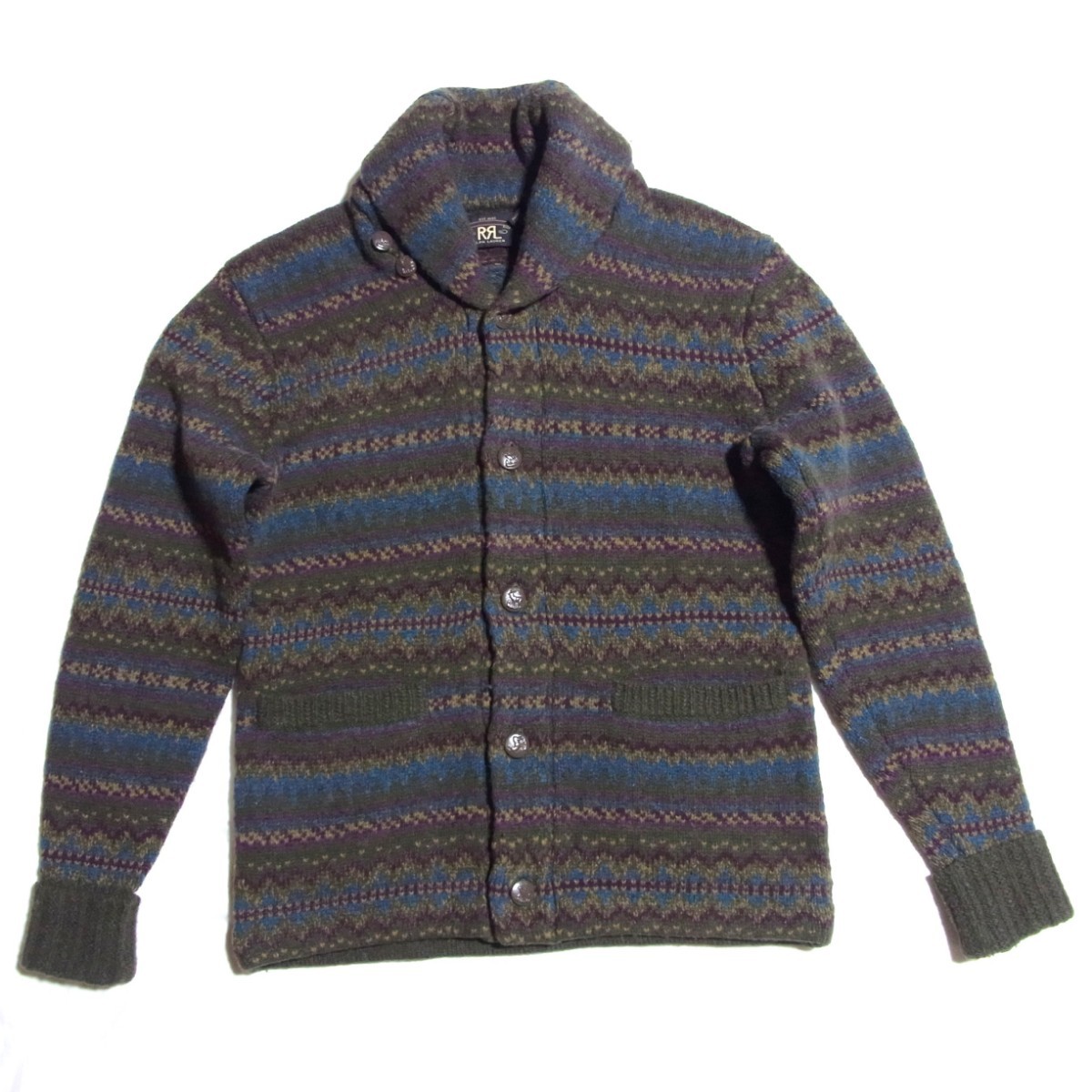 RRL RALPH LAUREN フェアアイル ウール リネン シルク ショールカラー