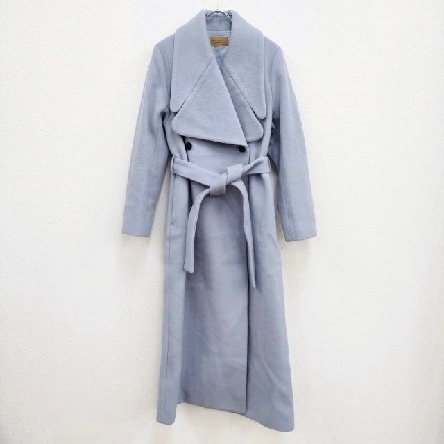 Ameri VINTAGE DAMBO COLLAR LONG COAT サイズM コート ライトブルー アメリヴィンテージ 3-0915T 217231