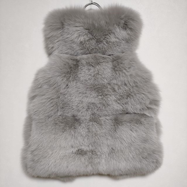 sheller FOX мех подножка жилет пальто обычная цена 110000 иен лиса лучший серый shelie3-0917A 220781