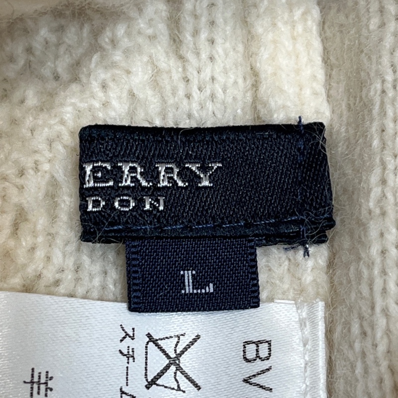 BURBERRY LONDON/バーバリー ロンドン/アンゴラ混 ノバチェックワンポイント ケーブル編みニットキャップ/三陽商会タグ_画像6