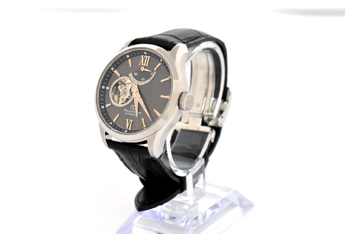 オリエント 腕時計 オリエントスター パワーリザーブ F6R4-UAA0 メンズ 自動巻き SS/革ベルト シースルーバッグ 箱付 美品 → 2310LA003