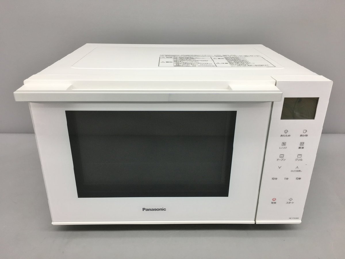  microwave oven NE-FS300-W white 2020 year made Panasonic Panasonic 1000W inverter Flat type inside 23L angle plate attaching beautiful goods 2308LR255