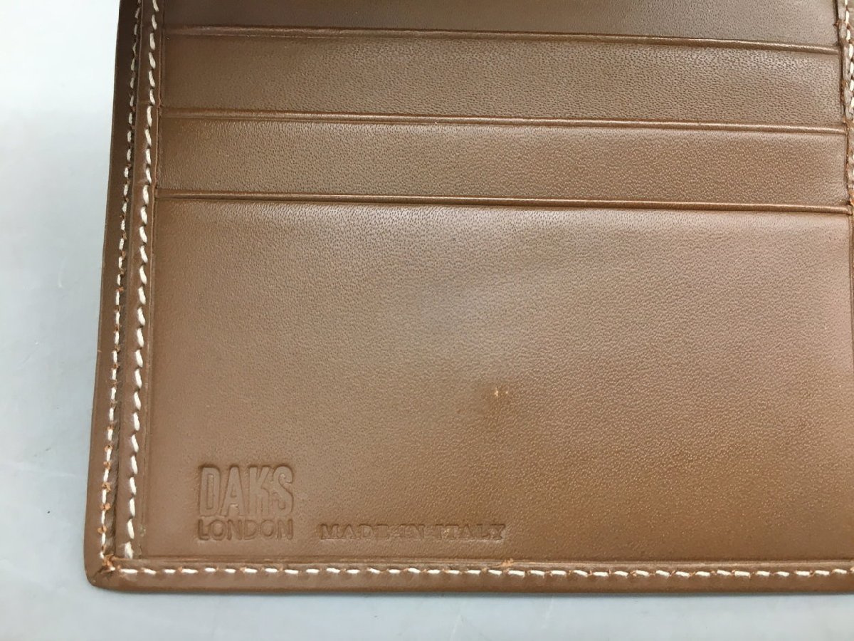 ダックス DAKS 二つ折り財布 フラップボタン式 ブラウン系 2309LS309_画像4