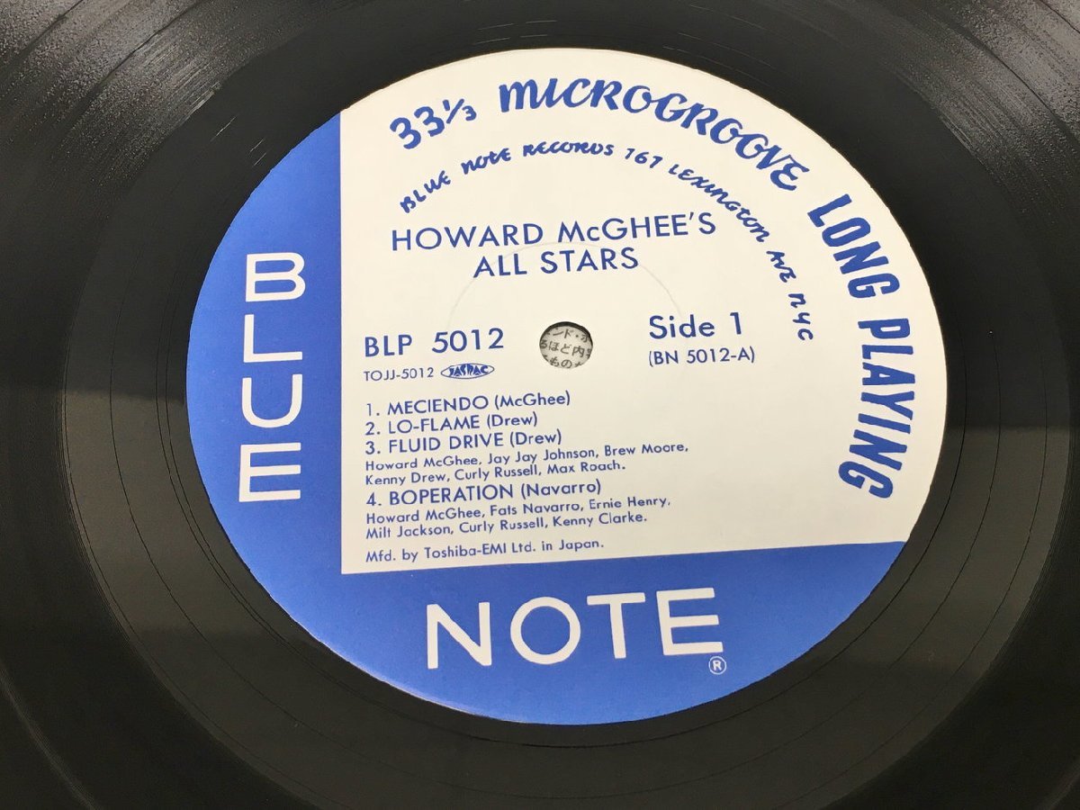 SPレコード HOWARD MCGEE / All Stars TOJJ-5012 BLP5012 10インチサイズ 帯付き 2309LBM038の画像3