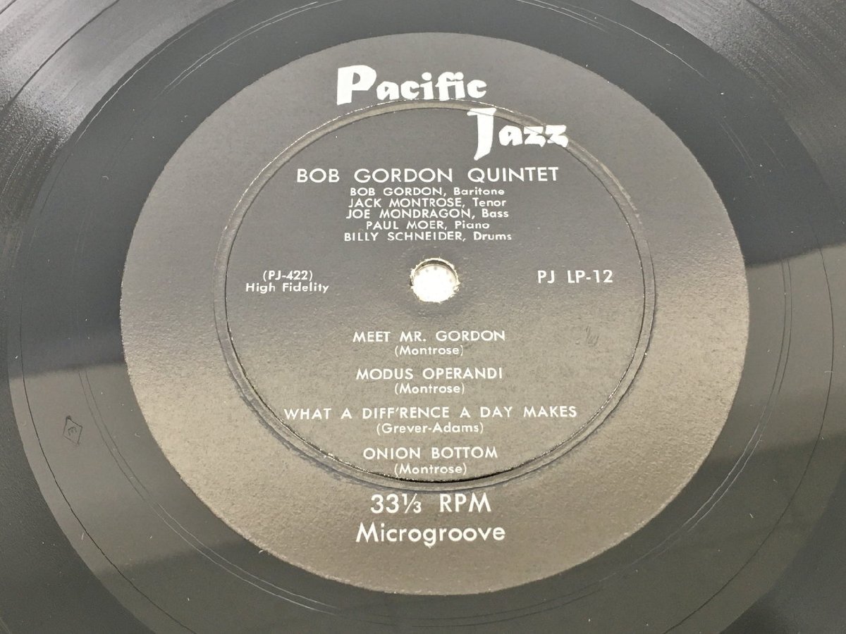 SPレコード Meet Mr. Gordon BOB GORDON Pacific Jazz PJ LP-12 / PJ-422 10インチサイズ 2309LBM031の画像3