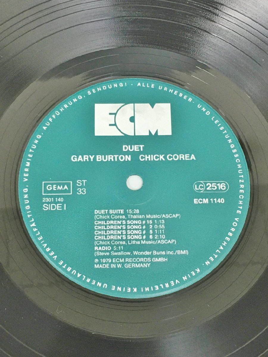 LPレコード Gary Burton Chick Corea Duet 美品 2309LBS131_画像2