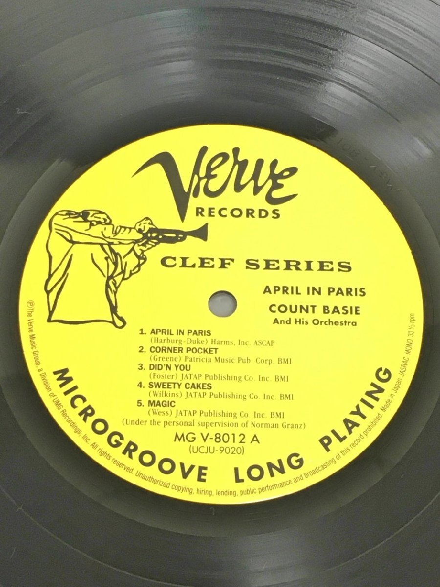 LPレコード Count Basie And His Orchestra April In Paris MGV-8012 2309LBS120_画像2