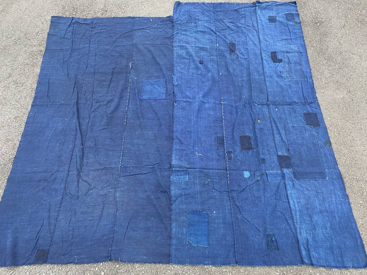 特別セーフ FABRIC 藍染 6幅 もめん 藍のコントラスト 敷物 抜群の色味