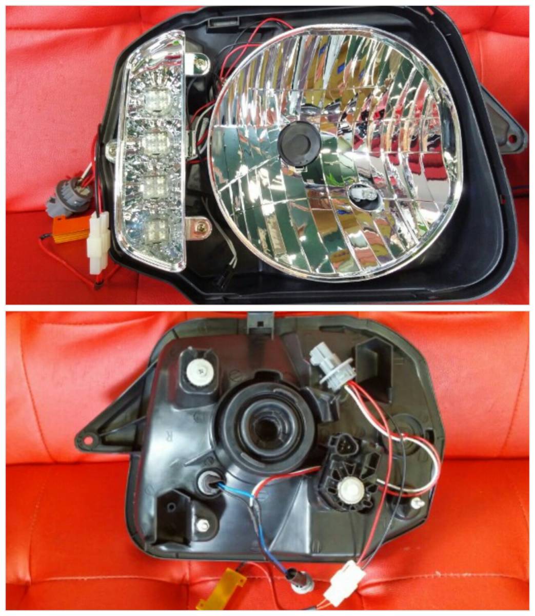 從1000日元起【討價還價】JB23 Jimny CCFL戒指帶LED轉向燈頭燈內黑[來自] 原文:1000円スタート 【お買い得】JB23 ジムニー CCFLリング付き LED ウィンカー ヘッドライト インナーブラック 【から割】