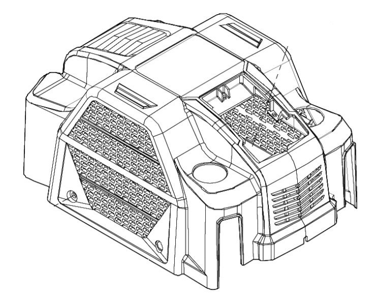 マキタ makita エアコンプレッサ AC462XLB 用 カバー コンプリート 黒 0802955D コンプレッサー カバーのみ 部品 修理 建築 大工 造作_AC462XLB 用 カバー 黒 0802955D