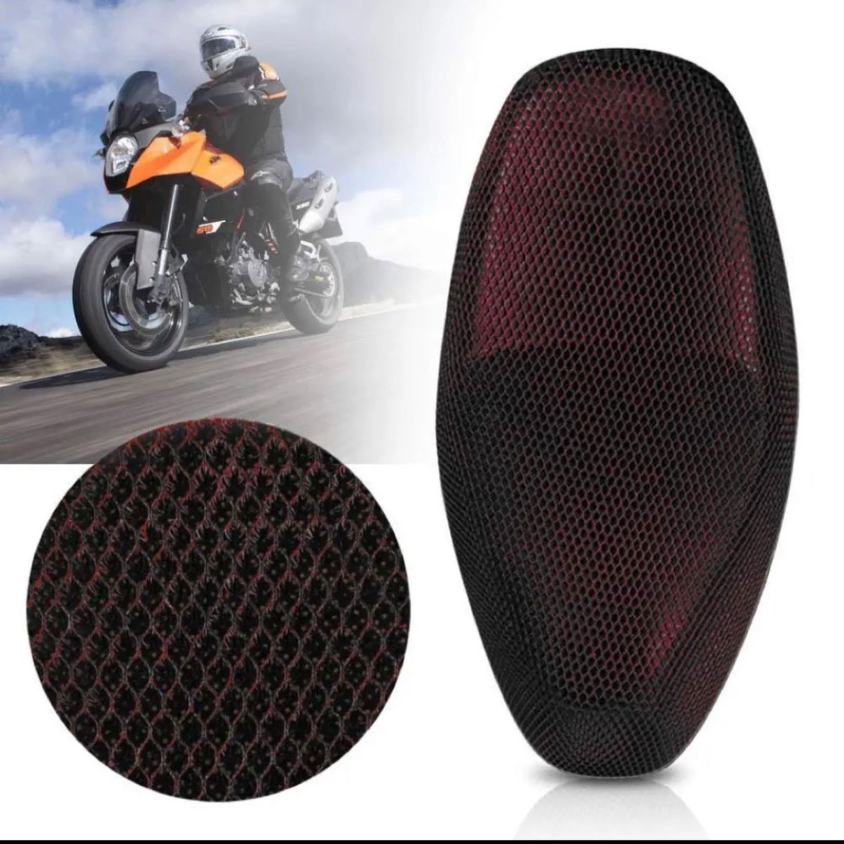 Jisoncase バイクシートカバー 3D メッシュシートカバー  濡れ 雨