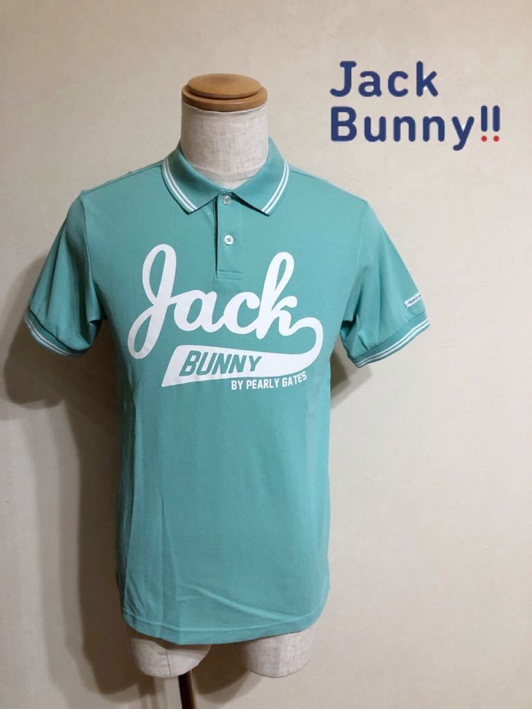 【美品】Jack Bunny!! by PEARLY GATES ジャックバニー パーリーゲイツ ゴルフ ドライ 鹿の子 ポロシャツ サイズ4 半袖 エメグリ_画像1