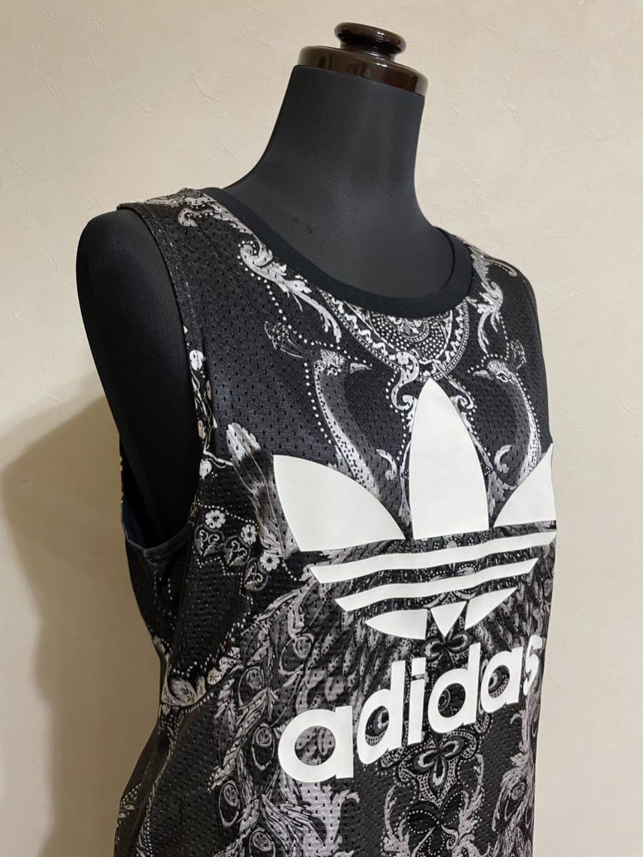 [ хорошая вещь ] adidas originals PAVAO DRESS Adidas Originals женский One-piece безрукавка pabao платье размер M чёрный пепел общий рисунок 