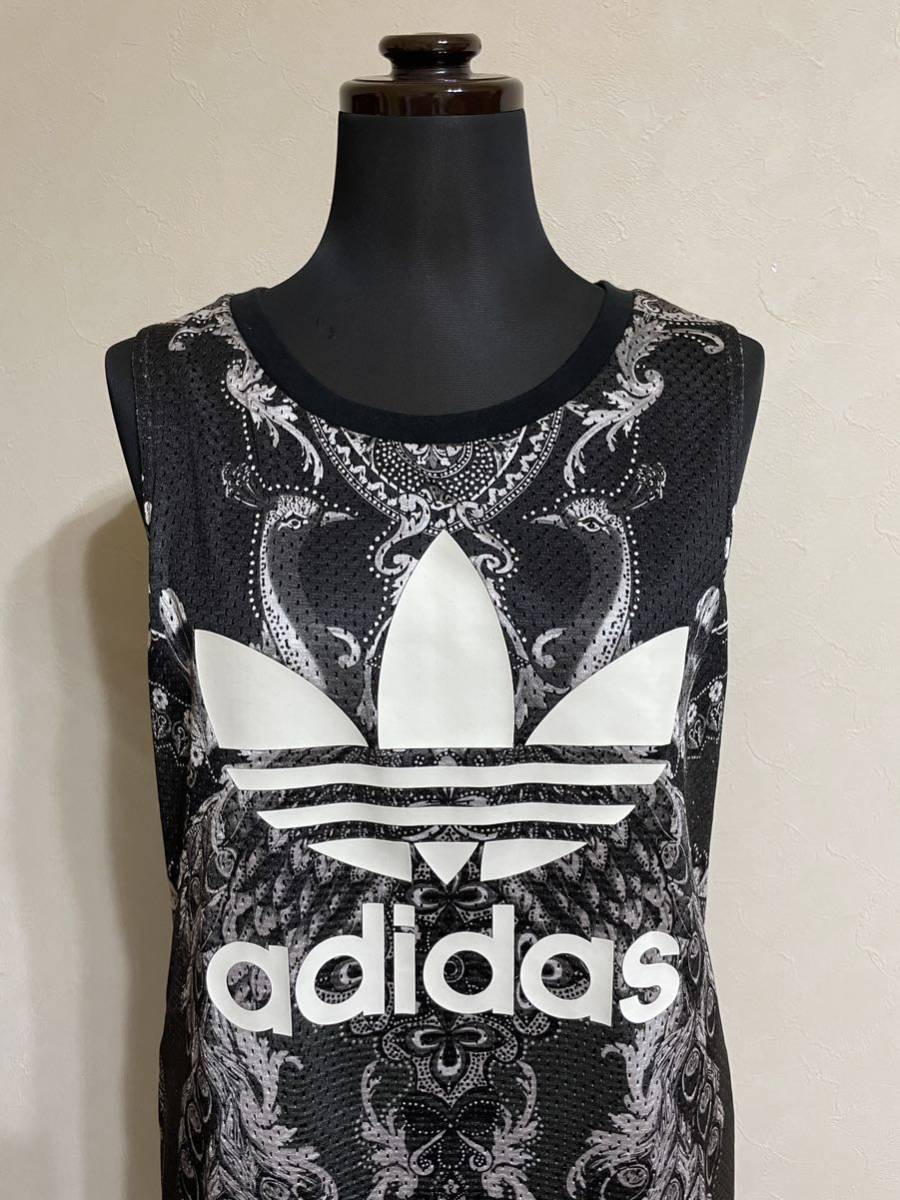 [ хорошая вещь ] adidas originals PAVAO DRESS Adidas Originals женский One-piece безрукавка pabao платье размер M чёрный пепел общий рисунок 