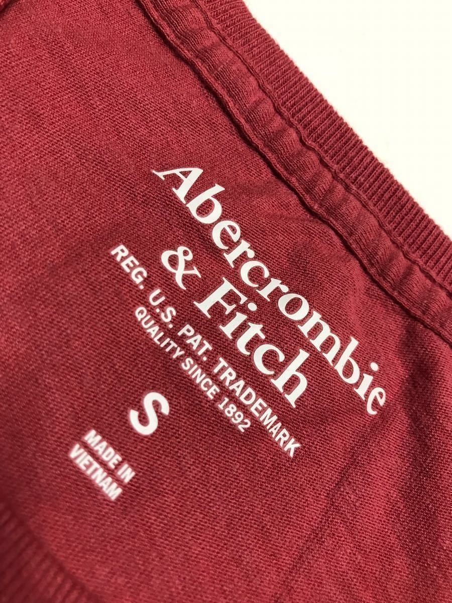 【新品】 Abercrombie & Fitch BIG ICON CREW NECK TEE アバクロンビー&フィッチ ビッグアイコン クルーネック Tシャツ サイズS レッド半袖_画像5