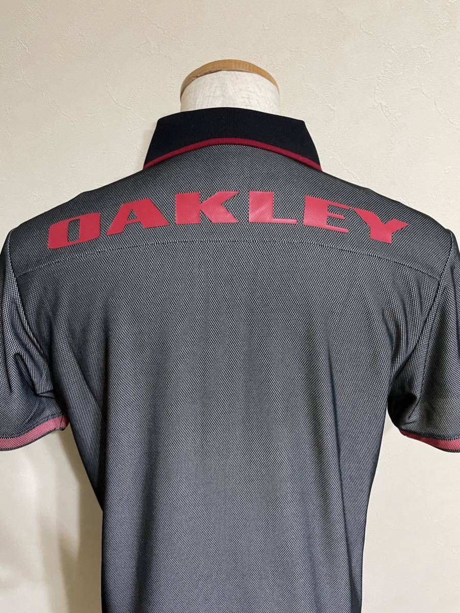OAKLEY GOLF オークリー ゴルフ ウェア ドライ ポロシャツ トップス サイズM 半袖 黒 赤 434124JP _画像4