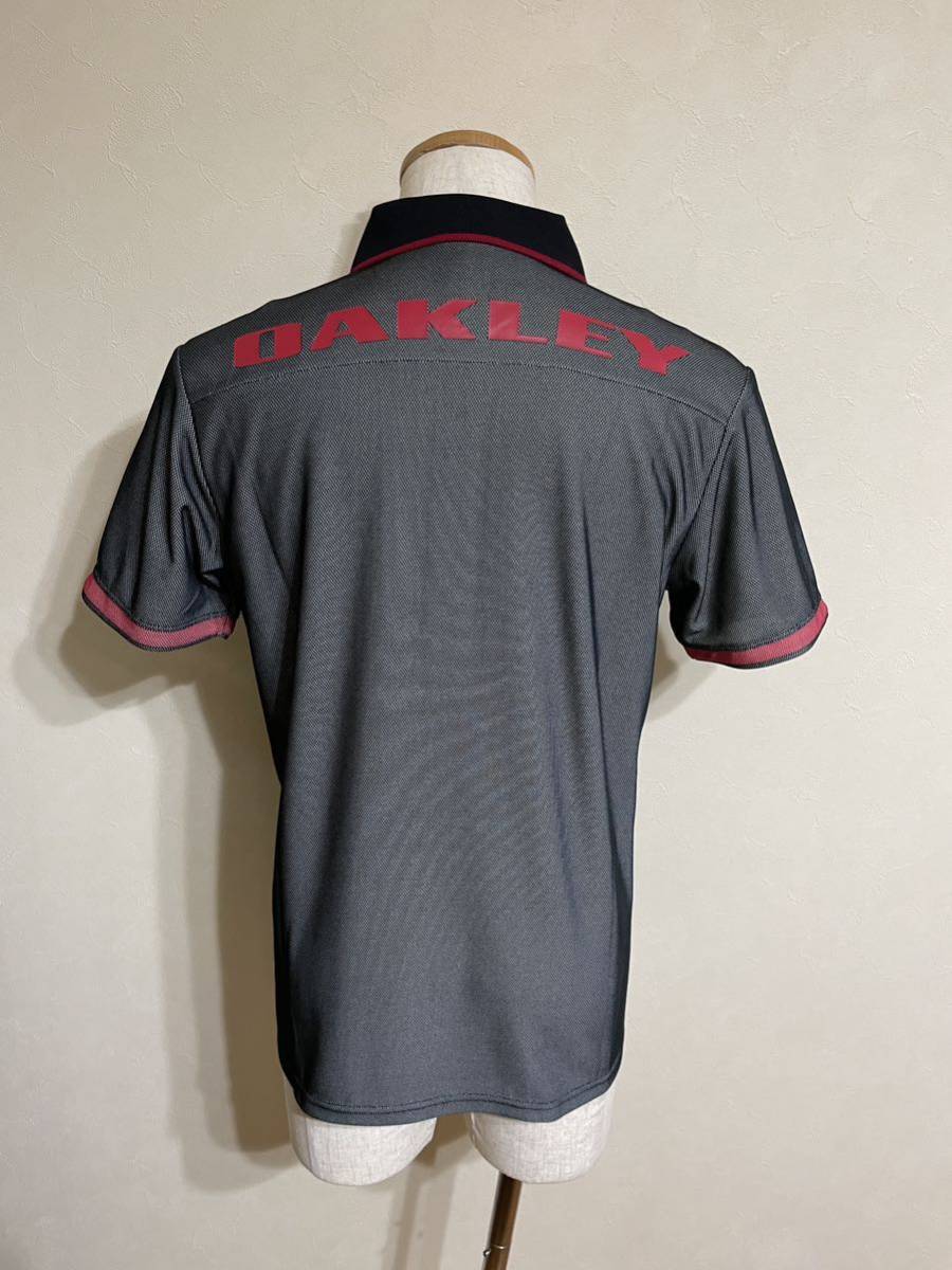 OAKLEY GOLF オークリー ゴルフ ウェア ドライ ポロシャツ トップス サイズM 半袖 黒 赤 434124JP _画像2