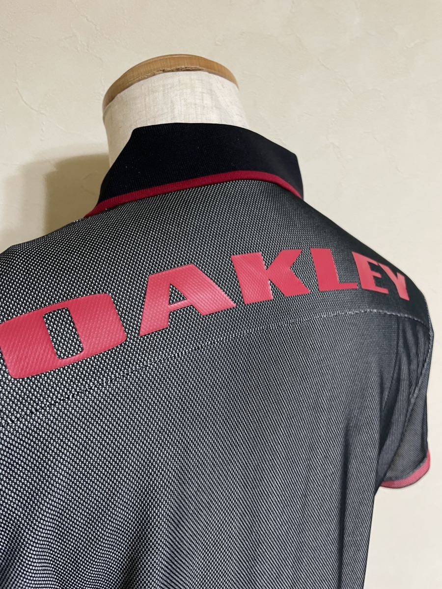 OAKLEY GOLF オークリー ゴルフ ウェア ドライ ポロシャツ トップス サイズM 半袖 黒 赤 434124JP _画像10