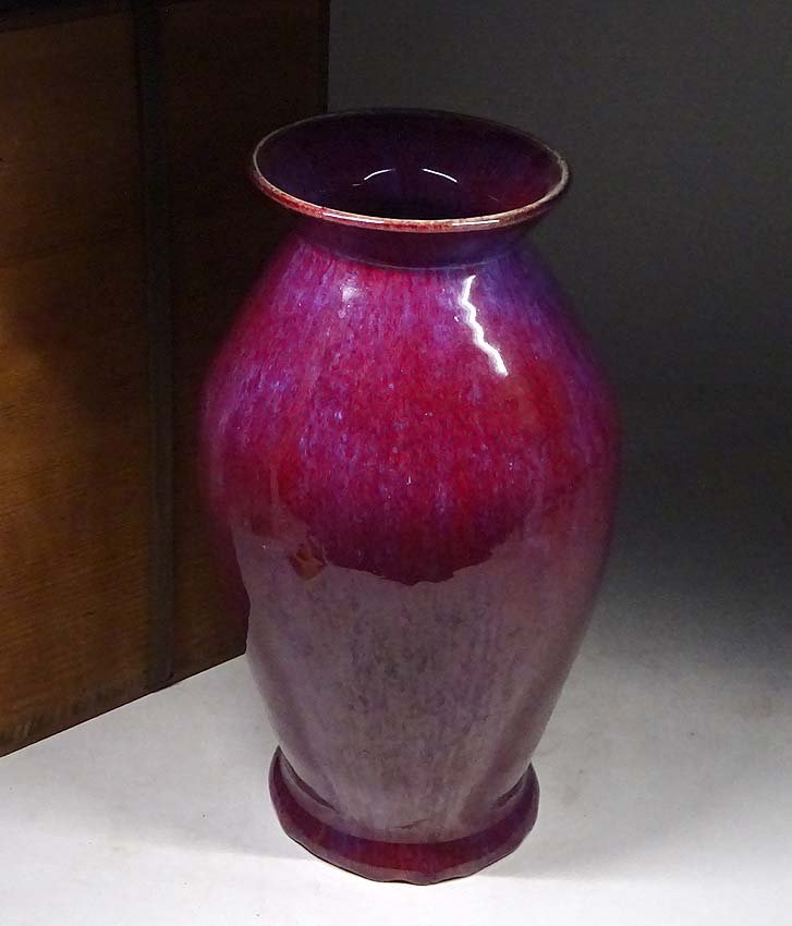代購代標第一品牌-樂淘letao-緑屋ss□ 中国古玩辰砂釉花瓶高約32.5cm