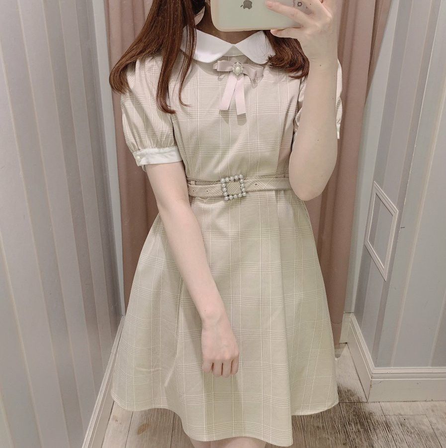 パールバックルチェックOP evelyn guest model coordinate ㅤㅤㅤㅤㅤㅤㅤㅤㅤㅤㅤㅤㅤ FRUITS