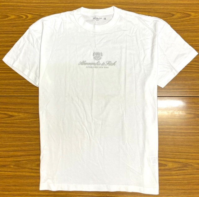 ★未使用(やや難あり)★アバクロ メンズ 半袖Tシャツ ホワイト 白 XXLサイズ (A042)_画像1