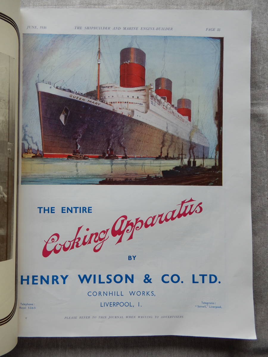 R.M.S. "QUEEN MARY" クイーンメリー記念号　Cunard White Star　1936年6月　33×25.5㎝程本文196頁　AC856　_画像4