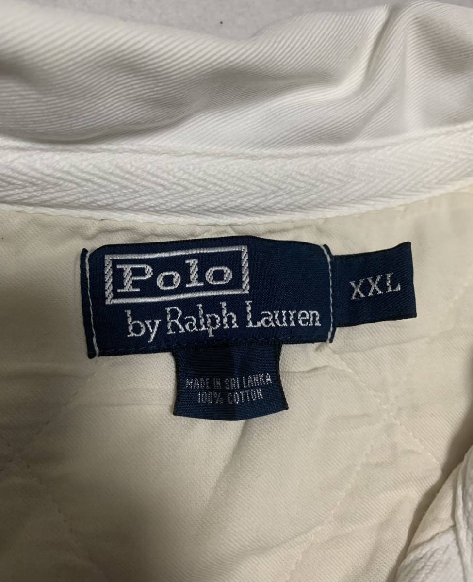 POLO RALPH LAURENポロラルフローレン　長袖　ポロシャツ　ラガーシャツ　白　XXL