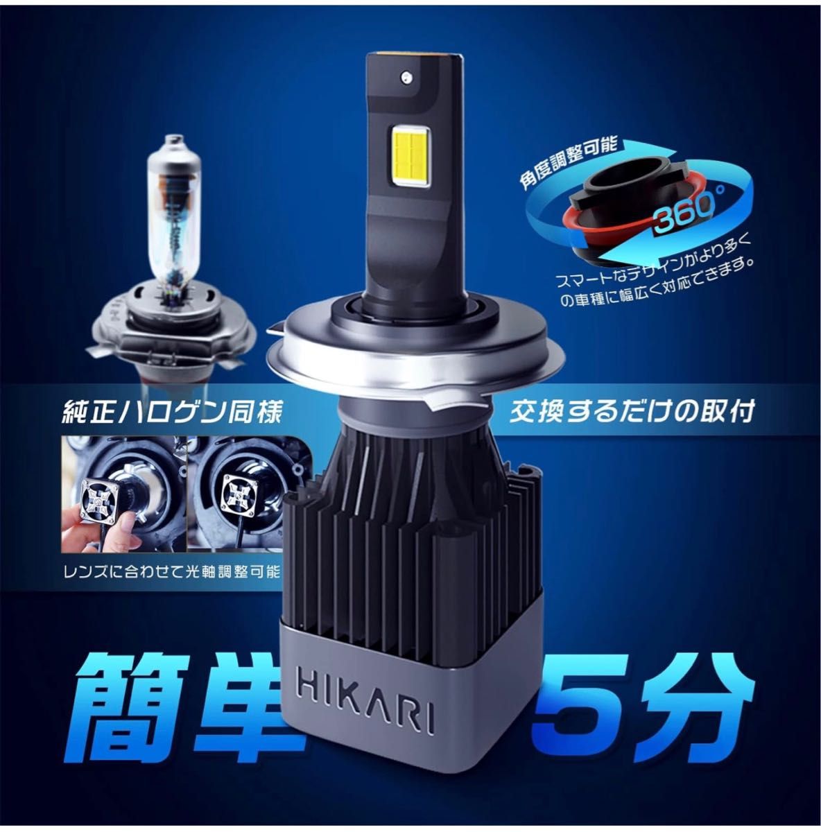 [闇を切り裂く極上の輝き] 車用LED H7 Acme-Xチップ 車検対応 取付簡単　20000LM 6000K
