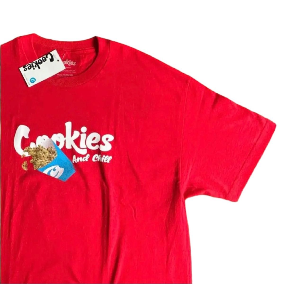 C&C Tee  Cookies クッキーズ　XL  赤　Tシャツ　タグ付き 半袖Tシャツ　cookies