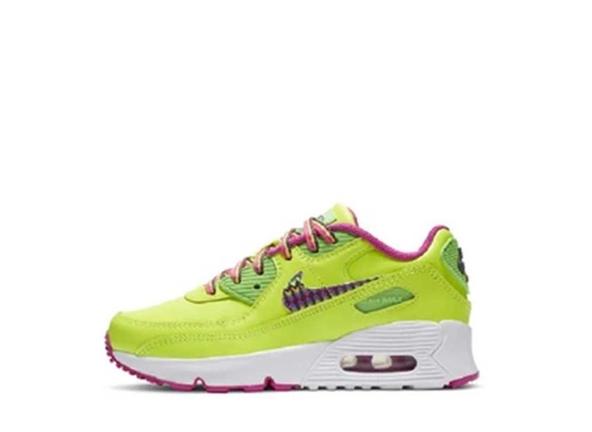 Nike PS Air Max 90 Leather "Volt Fire Pink" 18cm CW5797-700