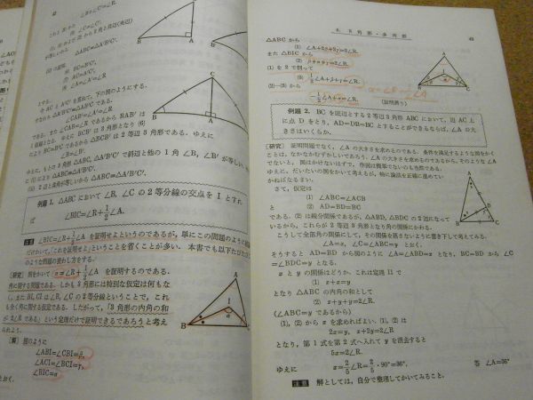 数学1の精解 幾何編　河田龍夫 三省堂　昭和36年重版　裸本（カバー等無し）　＜線引き書込み多数、蔵書印有り、アマゾン等への転載不可＞_線引き書込み多数有り