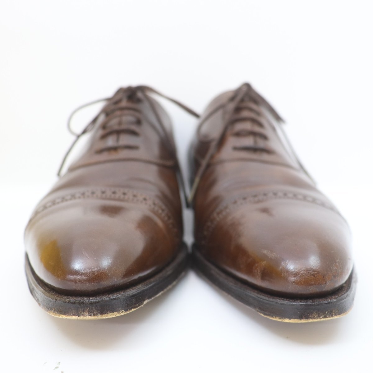 ITCSIKLTYSA8 即決 本物 JOHN LOBB ジョンロブ ドレスシューズ ストレートチップ レザー ブラウン メンズ 6 1/2 E_画像3