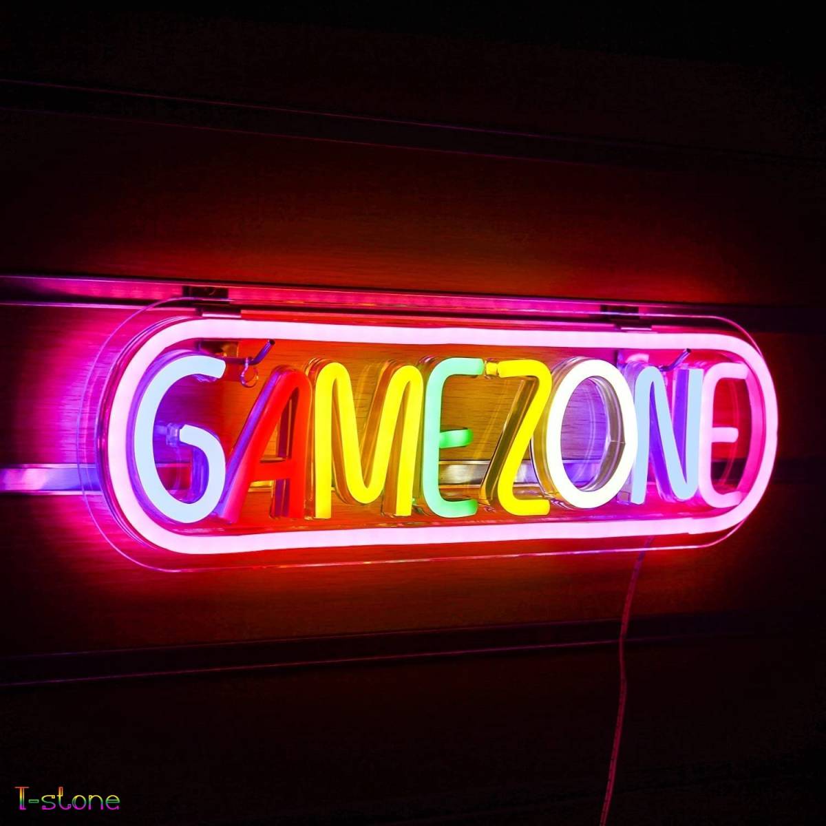 ネオンサイン LEDライト デザイン看板 マルチカラー クラブ風 バー 韓国風 アメリカン インテリア Game Zone ゲームルーム 装飾 雰囲気照明