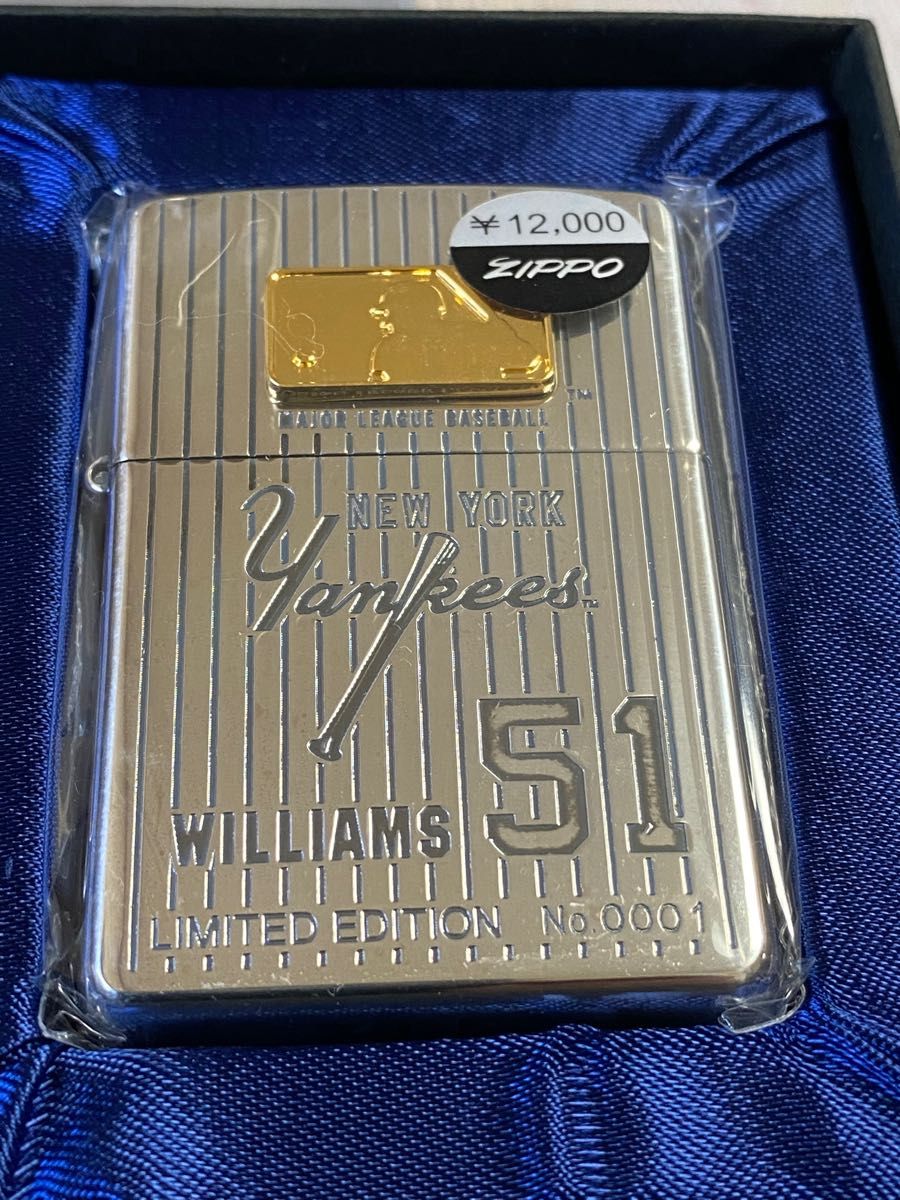 激レア　MLB公式ライセンス限定ZIPPO ヤンキース　バーニーウィリアムス　2003年製　NO.0001 ジッポーオイルライター