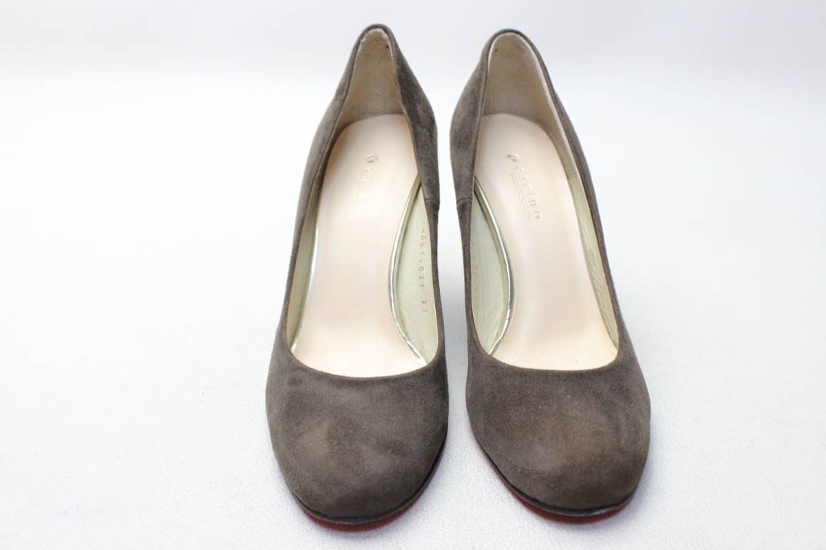 50#carinoka Lee no original leather plain pumps (23cm) beautiful goods 