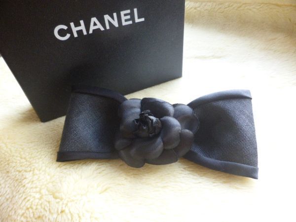 海外ブランド ☆送料無料☆CHANEL シャネル レア 黒リボン＆カメリア