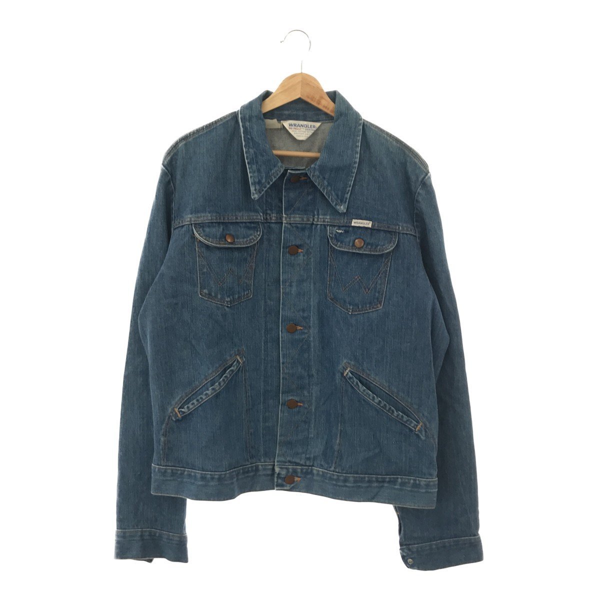 ◆中古品◆Wrangler ラングラー デニムジャケット サイズ44 136MJ ジージャン USA製 古着 ネイビー 紺 X83667NS_画像1