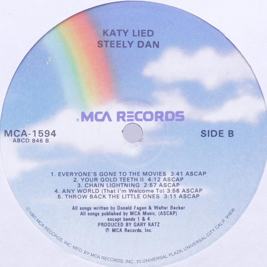 Katy Lied / Steely Dan　MCA-1594 '80 US盤　初回は1975年リリースの1980年プレス_画像4