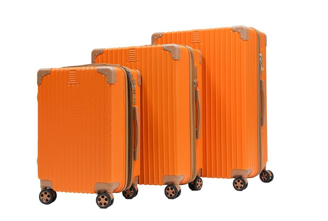 軽量Sサイズ 静音8輪 キャリーバッグ スーツケース キャリーケース オレンジ_画像2