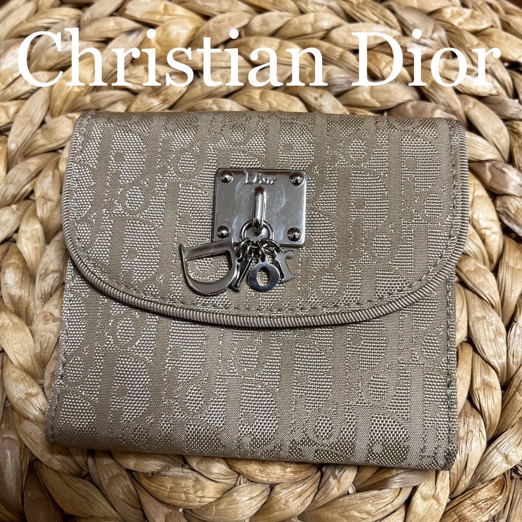 美品 Christian Dior トロッター Wホック コンパクト財布 ロゴ Yahoo