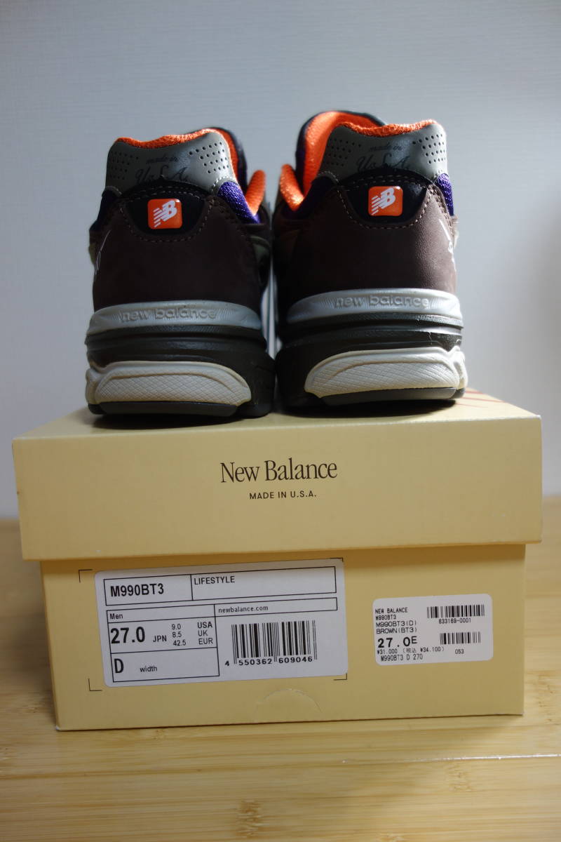 定価3.4万円 未使用 New Balance M990 BT3 27cm USA 576 990 991 992 993 995 996 997 998 1300 1400 1500 UK v1 v2 v3 v4 v5 v6 限定 完売_画像9