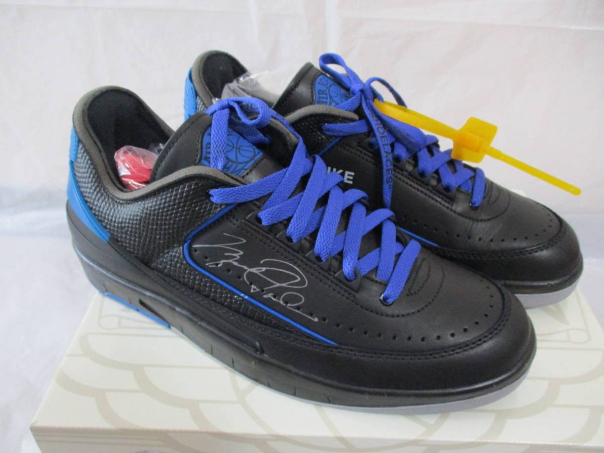 28.0cm ナイキ NIKE ×OFF WHITE オフホワイト AIR JORDAN 2 RETRO LOW SP BLACK VARSITY ROYAL エア ジョーダン レトロ DJ4375-004 28 _画像2