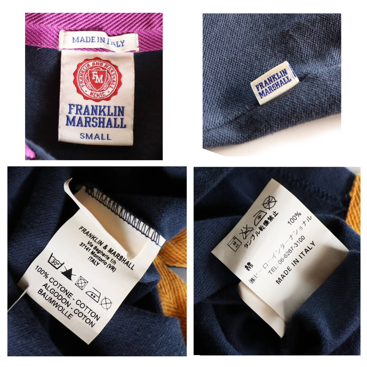 最終値下げ！【【USED】 フランクリンマーシャル RANKLINMARSHALL ポロシャツ イタリア製 Sサイズ ( M相当 ) ネイビー ☆送料無料☆の画像9