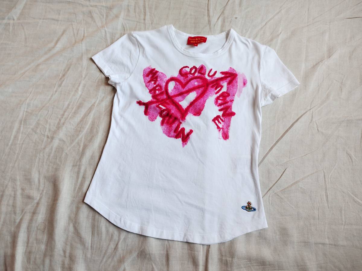 07SS Vivienne Westwood red label Vivienne Westwood футболка Heart принт o-b вышивка olizontiM женский *9