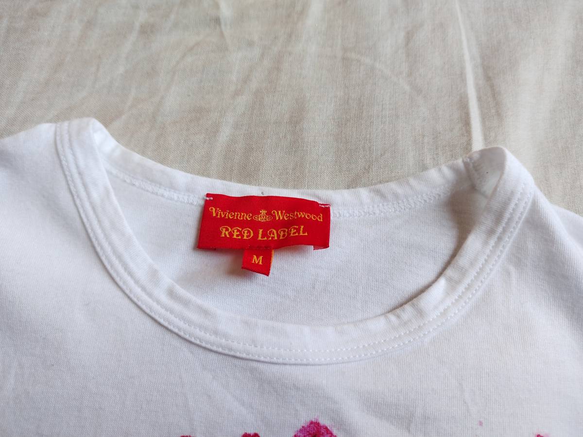 07SS Vivienne Westwood red label ヴィヴィアンウエストウッド Tシャツ ハート プリント オーブ刺繍 オリゾンティ M レディース★9