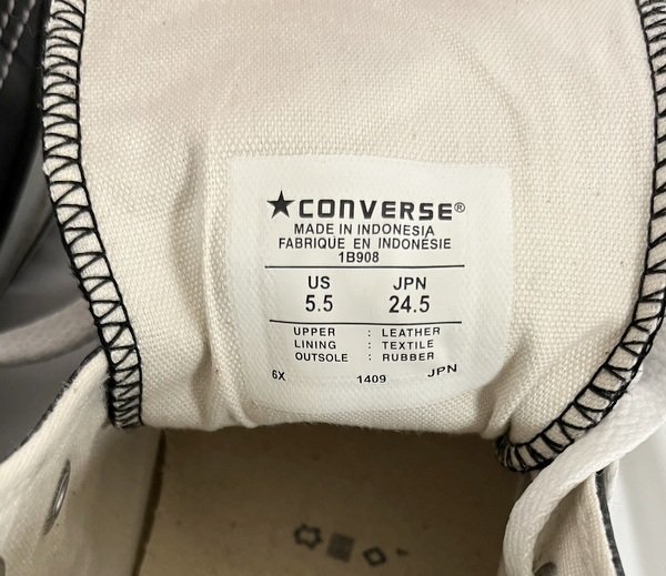 ◎【CONVERSE/コンバース】ALL STAR スニーカー 24.5cm ハイカット ブラック 黒 1B908 中古品 箱なし/kb2776_画像7