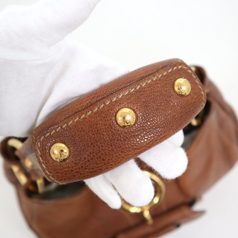 [TOD\'S] Tod's ручная сумочка Brown × Gold металлические принадлежности кожа / женский / casual / средний сумка /ij0517