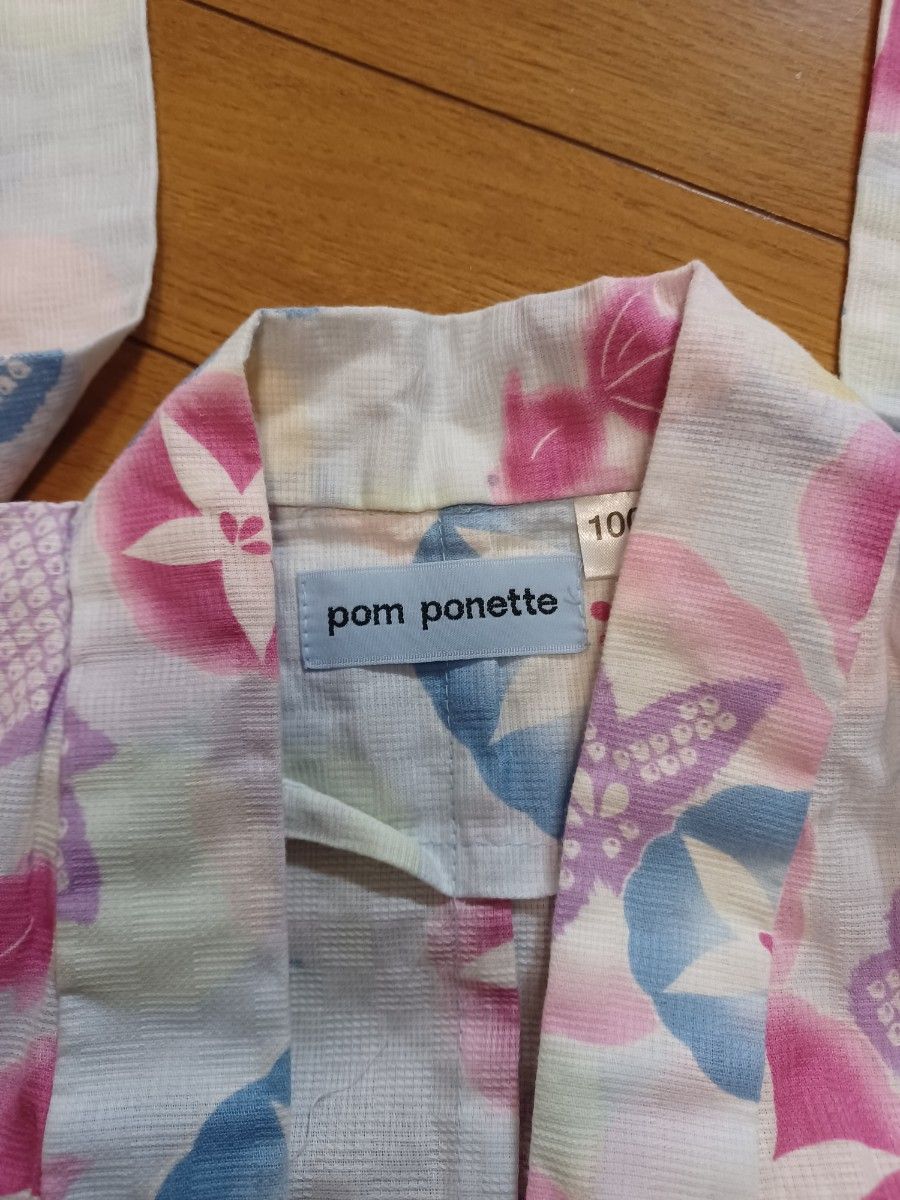 帯付き　pon ponette  100size　浴衣