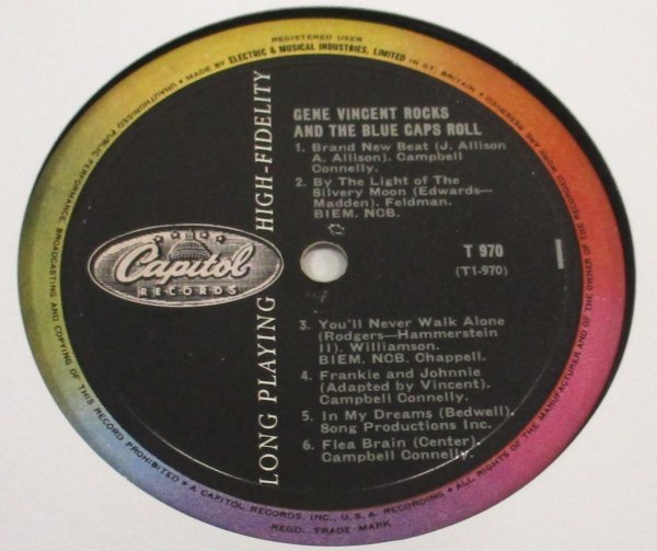 ☆彡 英國盤 Gene Vincent Gene Vincent Rocks! And The Blue Caps Roll [ UK ORIG mono '58 Capitol Records T 970 ]_画像4